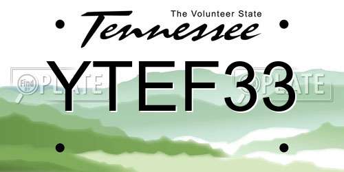 YTEF33 Tennessee License Plate