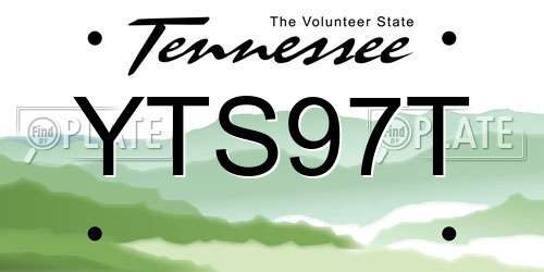 YTS97T Tennessee License Plate