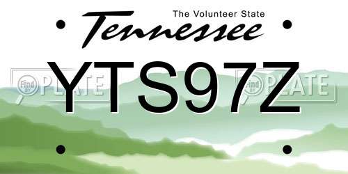 YTS97Z Tennessee License Plate