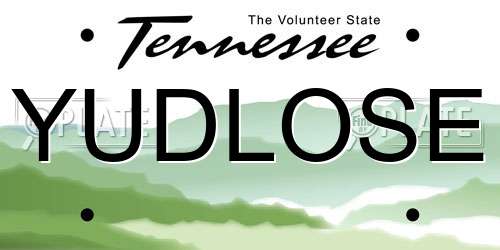 YUDLOSE Tennessee License Plate