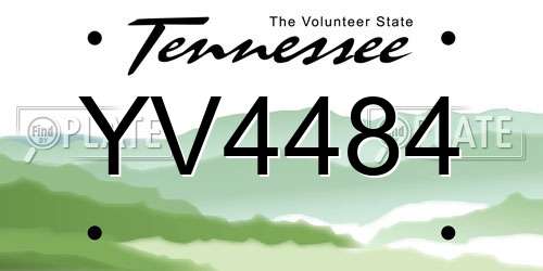 YV4484 Tennessee License Plate