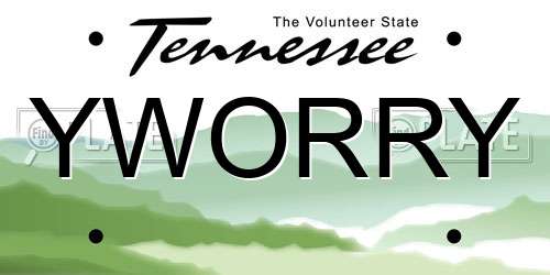 YWORRY Tennessee License Plate