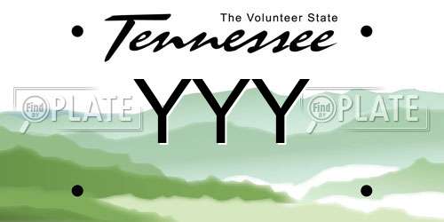 YYY Tennessee License Plate