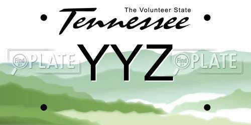 YYZ Tennessee License Plate