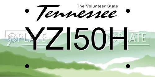 YZI50H Tennessee License Plate