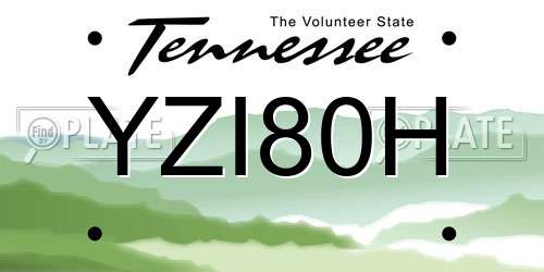 YZI80H Tennessee License Plate