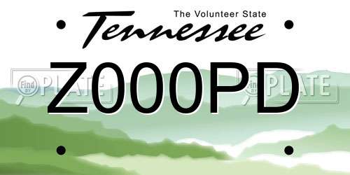 Z000PD Tennessee License Plate
