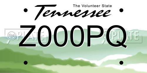 Z000PQ Tennessee License Plate