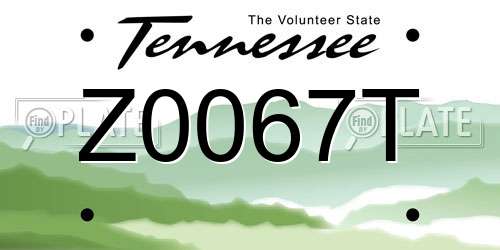 Z0067T Tennessee License Plate