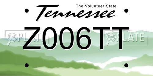 Z006TT Tennessee License Plate