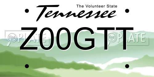 Z00GTT Tennessee License Plate