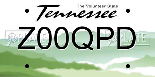 Z00QPD Tennessee License Plate