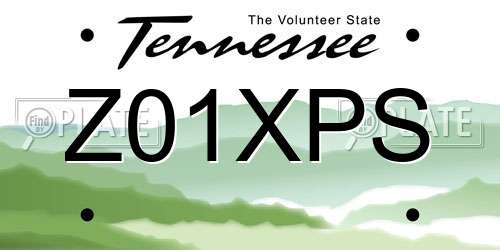 Z01XPS Tennessee License Plate