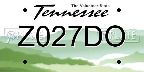 Z027DO Tennessee License Plate