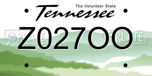 Z027OO Tennessee License Plate
