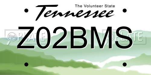 Z02BMS Tennessee License Plate