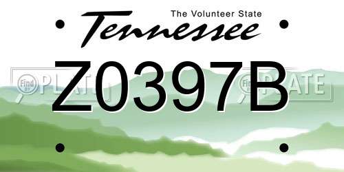 Z0397B Tennessee License Plate