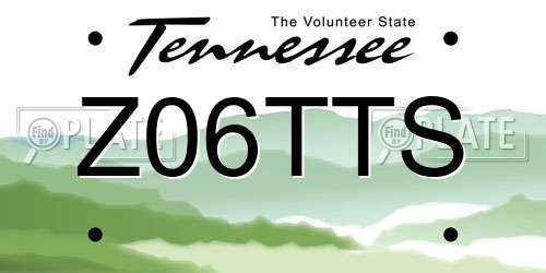 Z06TTS Tennessee License Plate
