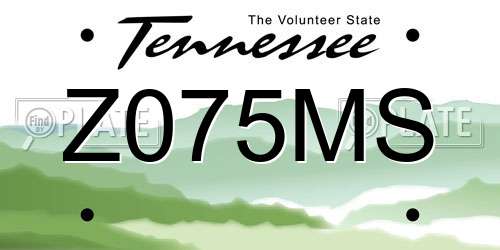 Z075MS Tennessee License Plate
