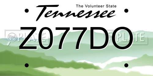 Z077DO Tennessee License Plate