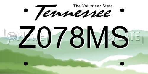 Z078MS Tennessee License Plate