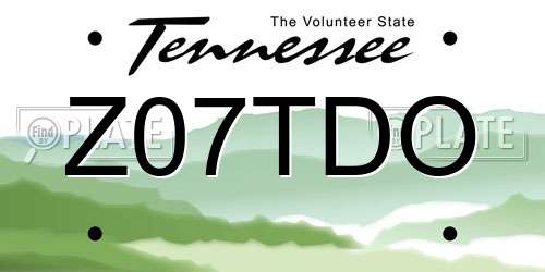 Z07TDO Tennessee License Plate