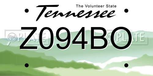 Z094BO Tennessee License Plate