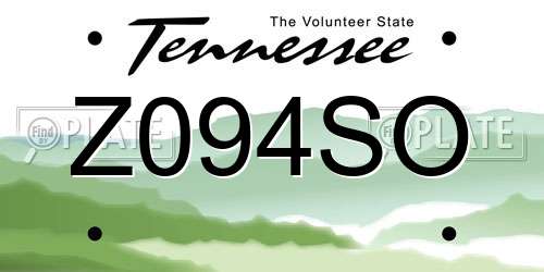 Z094SO Tennessee License Plate