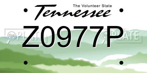 Z0977P Tennessee License Plate