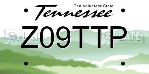 Z09TTP Tennessee License Plate