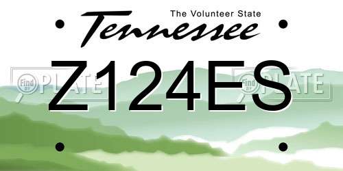 Z124ES Tennessee License Plate