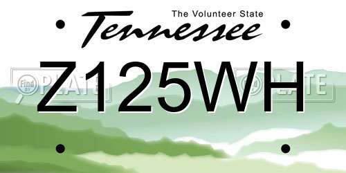 Z125WH Tennessee License Plate