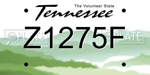 Z1275F Tennessee License Plate
