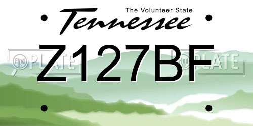 Z127BF Tennessee License Plate