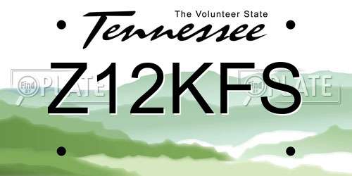 Z12KFS Tennessee License Plate