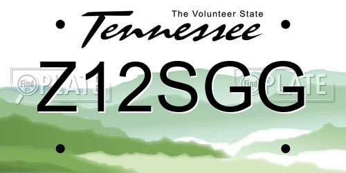 Z12SGG Tennessee License Plate