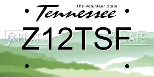 Z12TSF Tennessee License Plate
