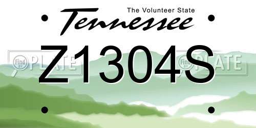 Z1304S Tennessee License Plate