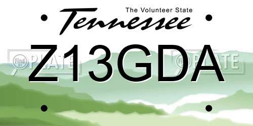 Z13GDA Tennessee License Plate