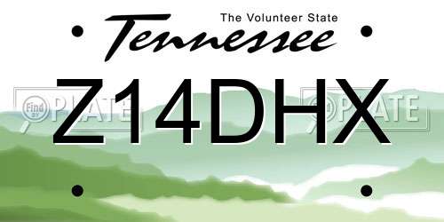 Z14DHX Tennessee License Plate