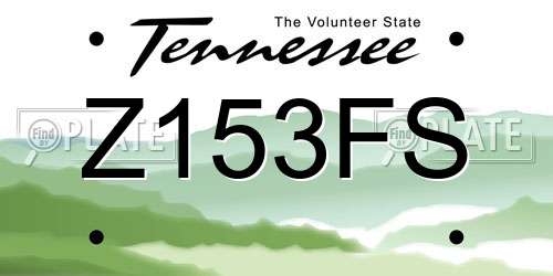 Z153FS Tennessee License Plate