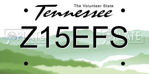 Z15EFS Tennessee License Plate