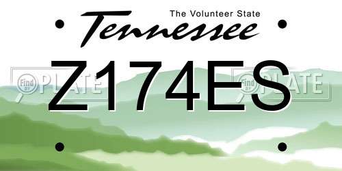 Z174ES Tennessee License Plate