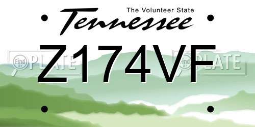 Z174VF Tennessee License Plate
