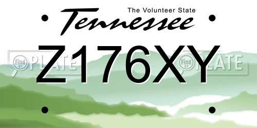 Z176XY Tennessee License Plate