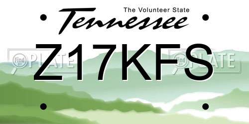 Z17KFS Tennessee License Plate