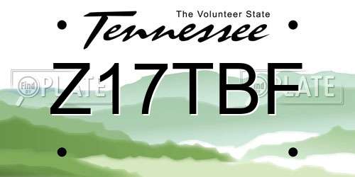 Z17TBF Tennessee License Plate