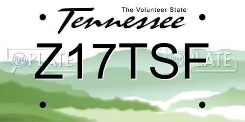 Z17TSF Tennessee License Plate
