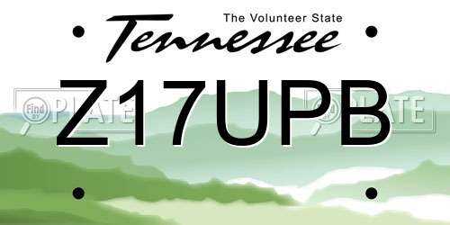 Z17UPB Tennessee License Plate