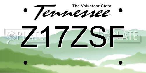 Z17ZSF Tennessee License Plate